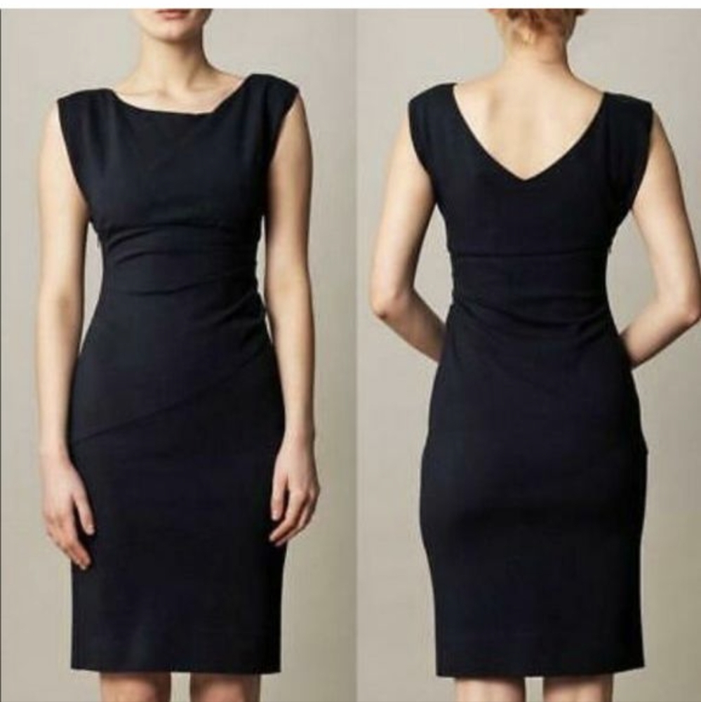 Diane Von Furstenberg Blue Ruched Sheath Midi Dress